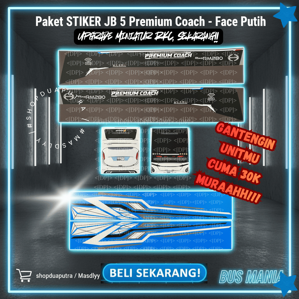 Paket Stiker Miniatur RKC JB 5 - Premium Coach