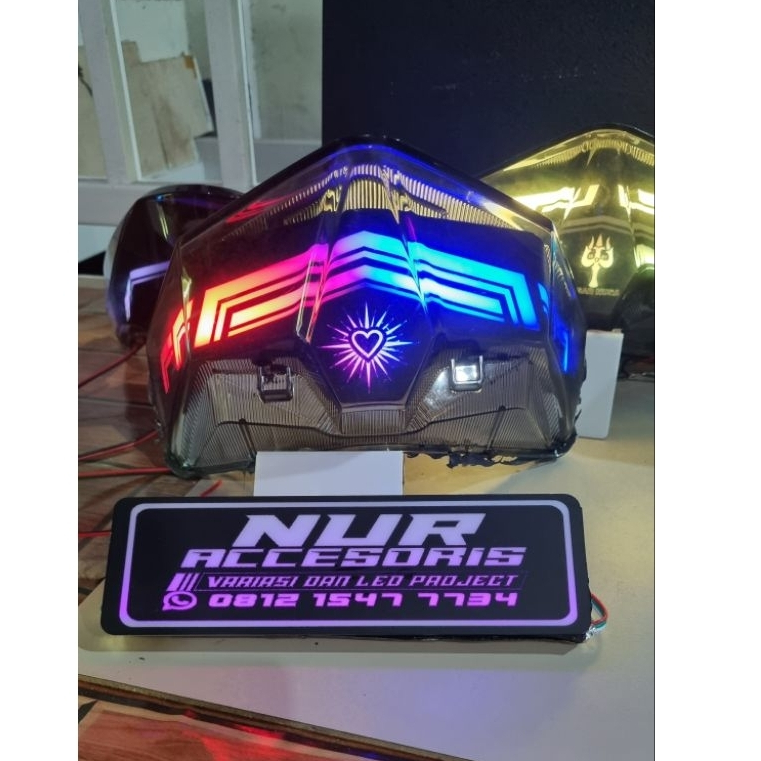 STOPLAMP VARIO NEW LAZY  ,Stoplamp Vario 125 dan 150 gen1 dan 2 fullset Rgb Android 210 mode warna a
