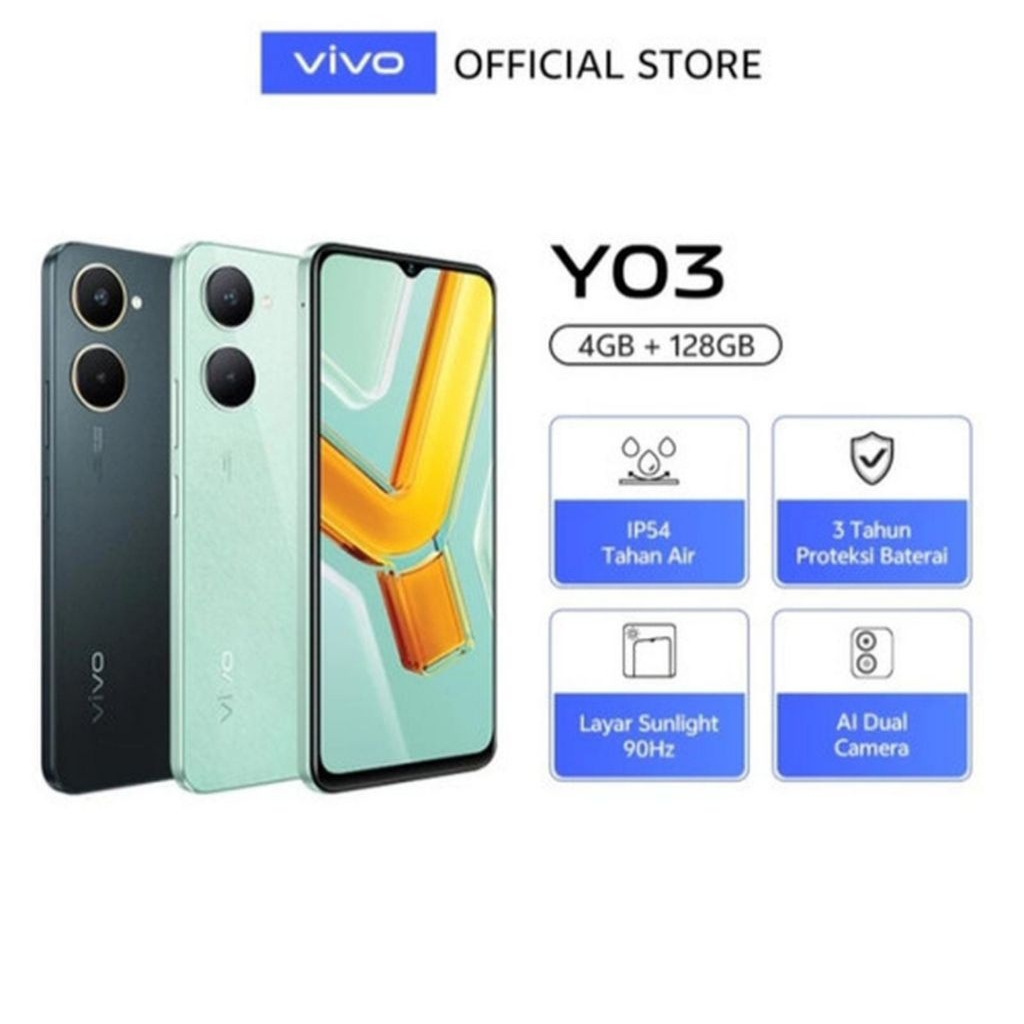 HP VIVO Y03 4/128GB - VIVO Y 03 RAM 4GB ROM 128GB GARANSI RESMI