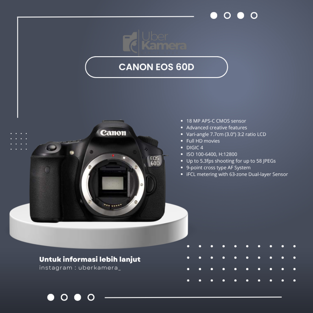 Canon Eos 60D Kamera Foto Video Hd Lengkap