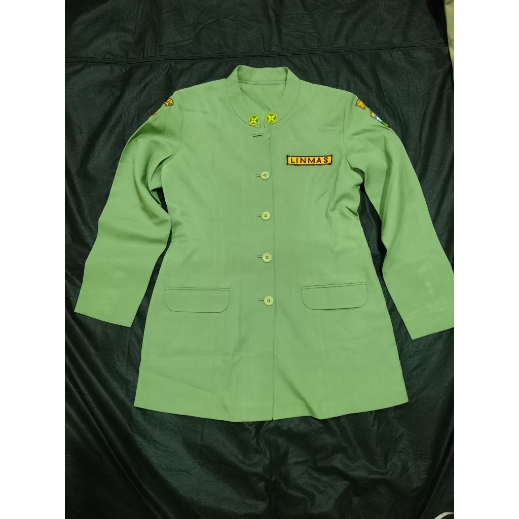 Baju LINMAS / PDH / PNS / ASN / DINAS / Kerja / Guru Warna Hijau Perempuan Atasan