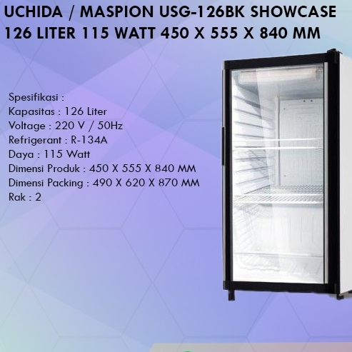 Maspion showcase / lemari pendingin - (USG-126)