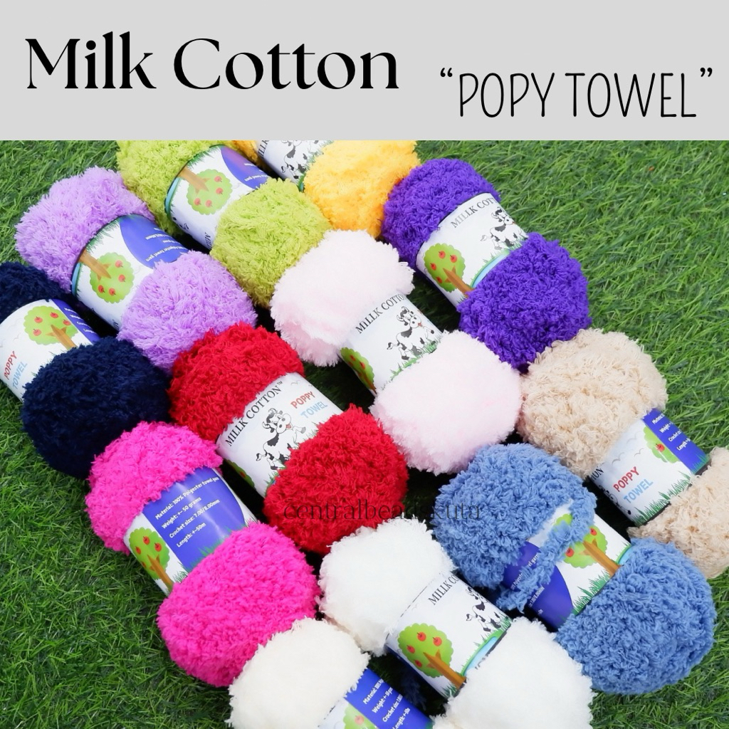 (pcs) BENANG RAJUT POPY TOWEL / BENANG RAJUT HANDUK