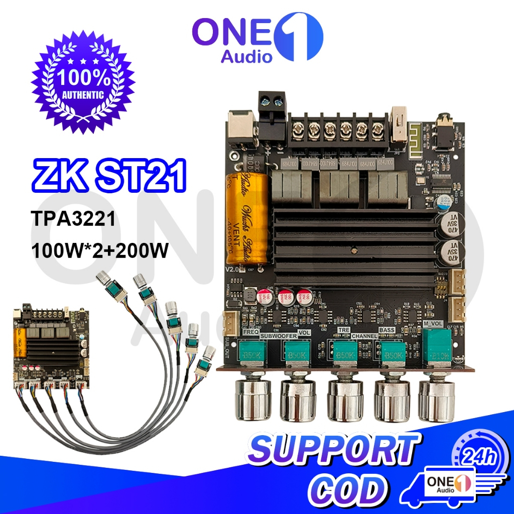 OneAudio ZK-ST21 Mini Amplifier Wuzhi TPA3221 2.1 Channel Papan Amplifier yang kompatibel dengan Blu