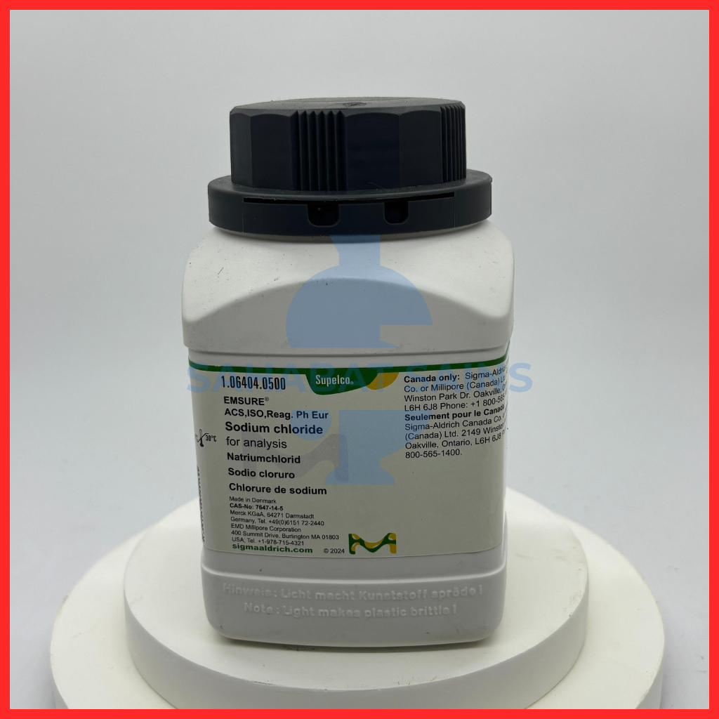 Natrium Klorida 500Gram / Sodium Chloride / NaCl Pro Analisis / Catalog 106404