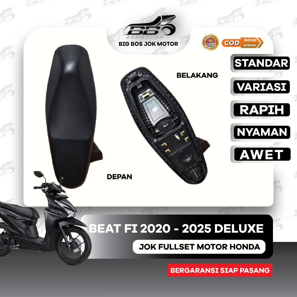 Jok Motor Beat FI 2020-2025 Deluxe Siap Pasang I Jok Honda Beat Kulit Standar & Variasi
