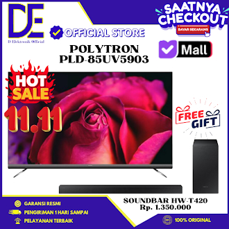 POLYTRON PLD 85UV5903 GOOGLE TV 85 INCH 4K UHD HDR 10+ MINI LED PLD85UV5903 85UV5903