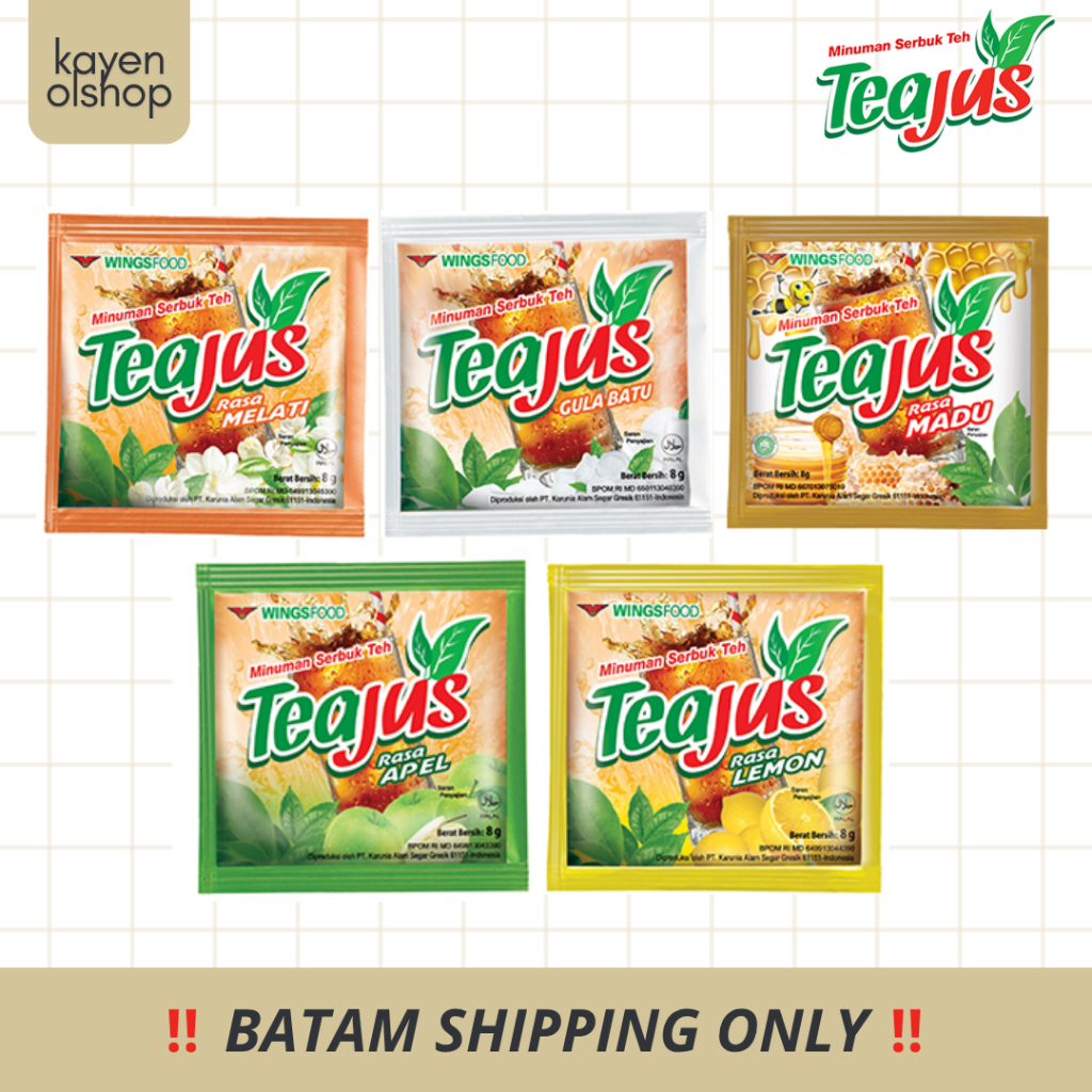 TeaJus per sachet 8 gram | tehjus teajus melati gula batu teajus madu apel lemon