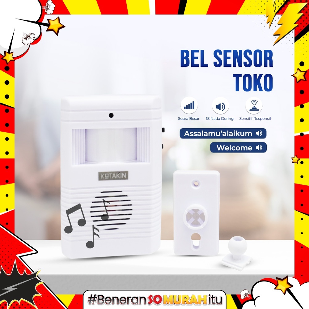 Bel Sensor Gerak Selamat Datang Super Market Toko Bel Otomatis Motion Sensor Bell