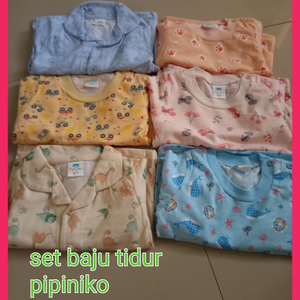baju tidur set/piyama baby pipiniko cowok cewek
