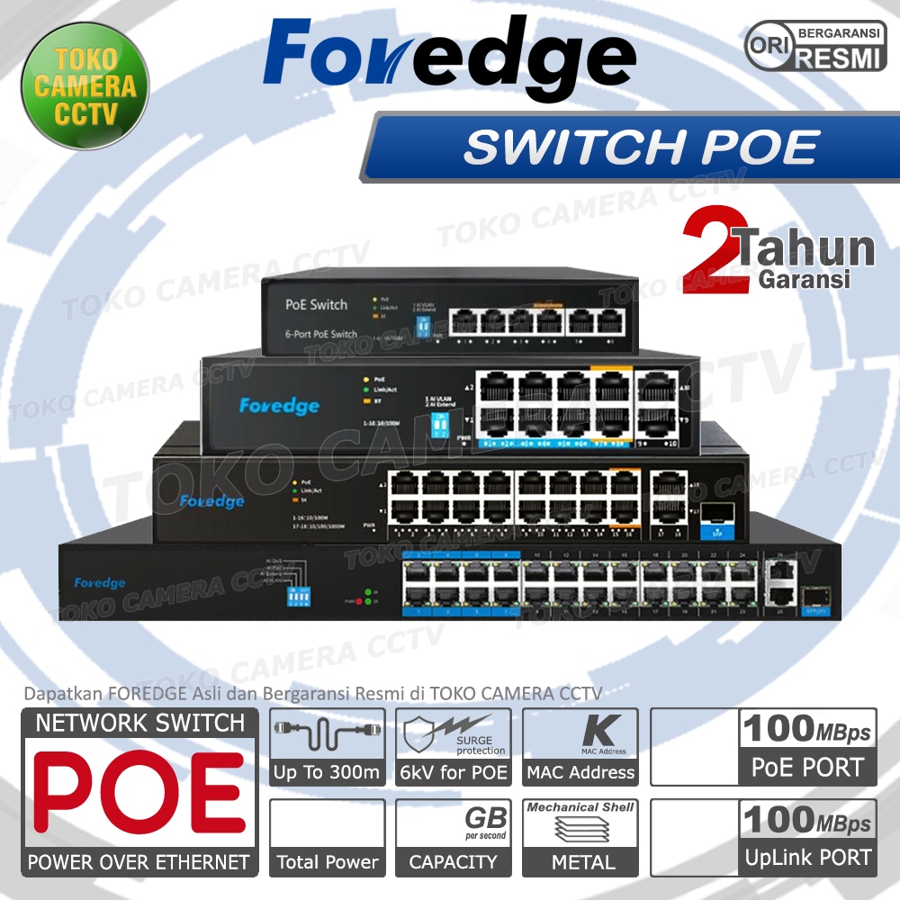 SWITCH POE CCTV UNMANAGED IP CAMERA POE 2 UPLINK