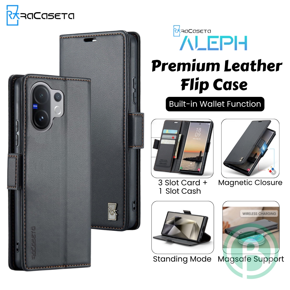 raCaseta ALEPH Flip Case For Vivo V60 V60Lite V50 V50Lite V40 V40Lite V30 V30Pro V30E V29 V29E V27 V