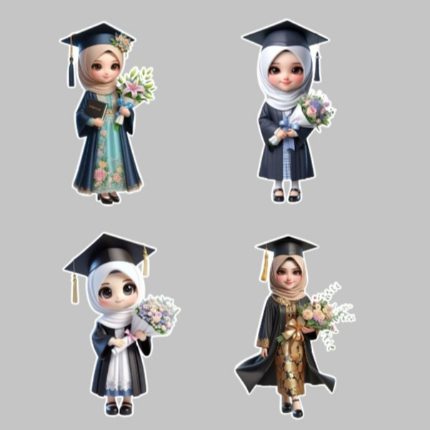Topper wisuda hijab buket / topper buket wisuda hijab / topper wisuda untuk buket edisi hijab