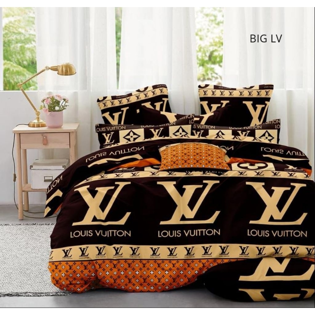 BEDCOVER SET PREMIUM 140/160/180 MOTIF BRAND LV