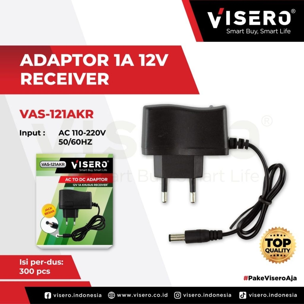 VISERO ADAPTOR 1A 12V RECEIVER