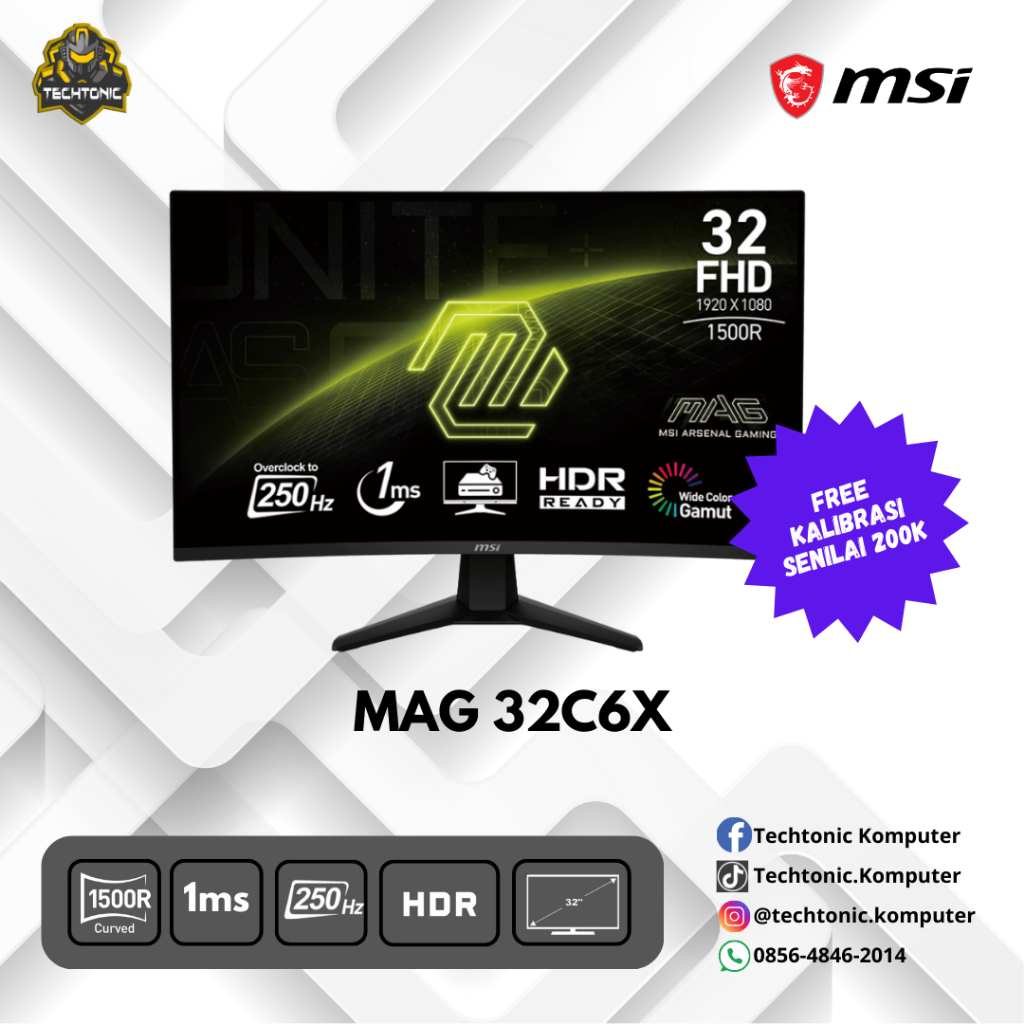 Monitor MSI LED MAG 32C6X / Monitor Curved 32 Inch Gaming Monitor