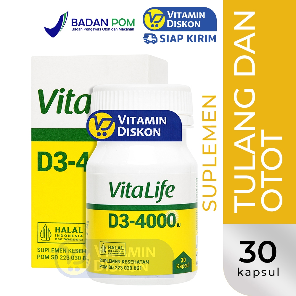 VITALIFE D3 4000 IU ISI 30 KAPSUL | SUPLEMEN KESEHATAN DAYA TAHAN TUBUH