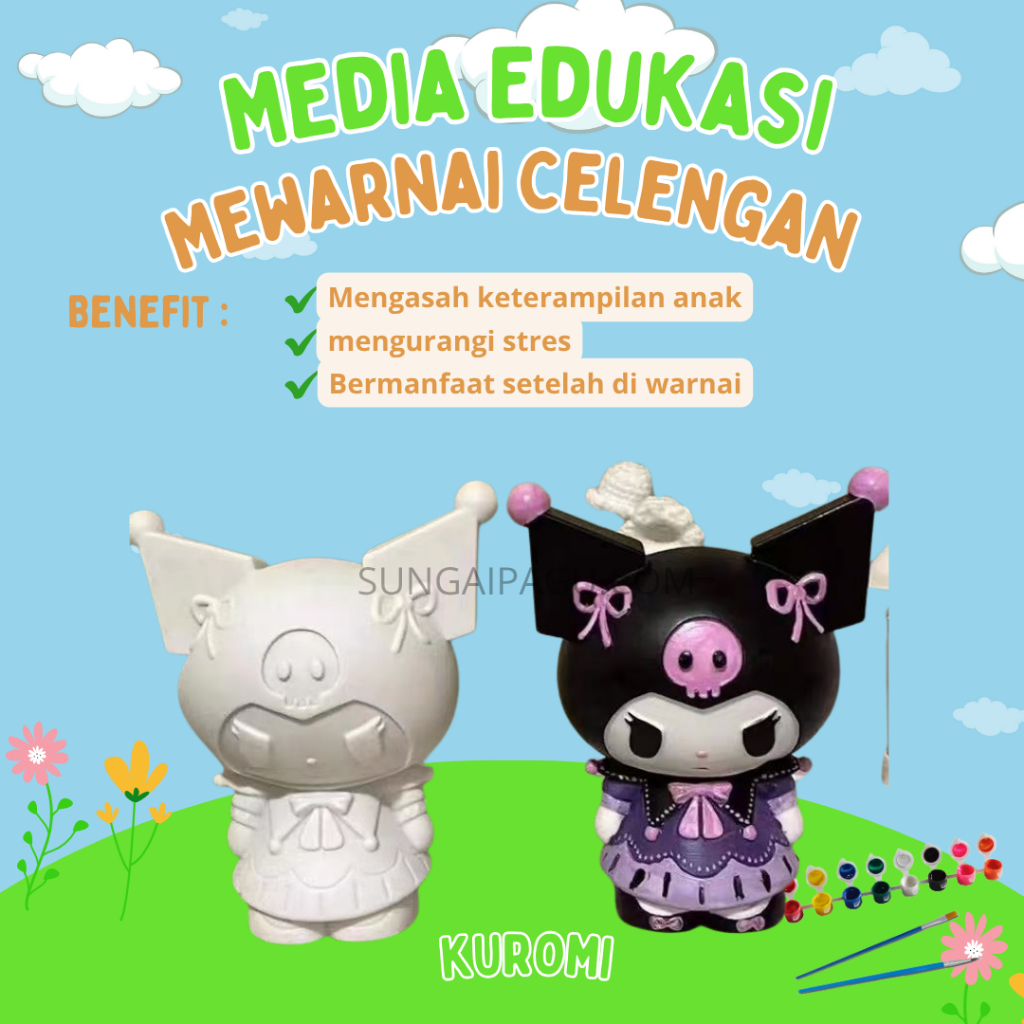 Celengan Gypsum Mewarnai - Paket mewarnai Celengan Gypsum banyak karakter , Painting Gypsum - Celeng