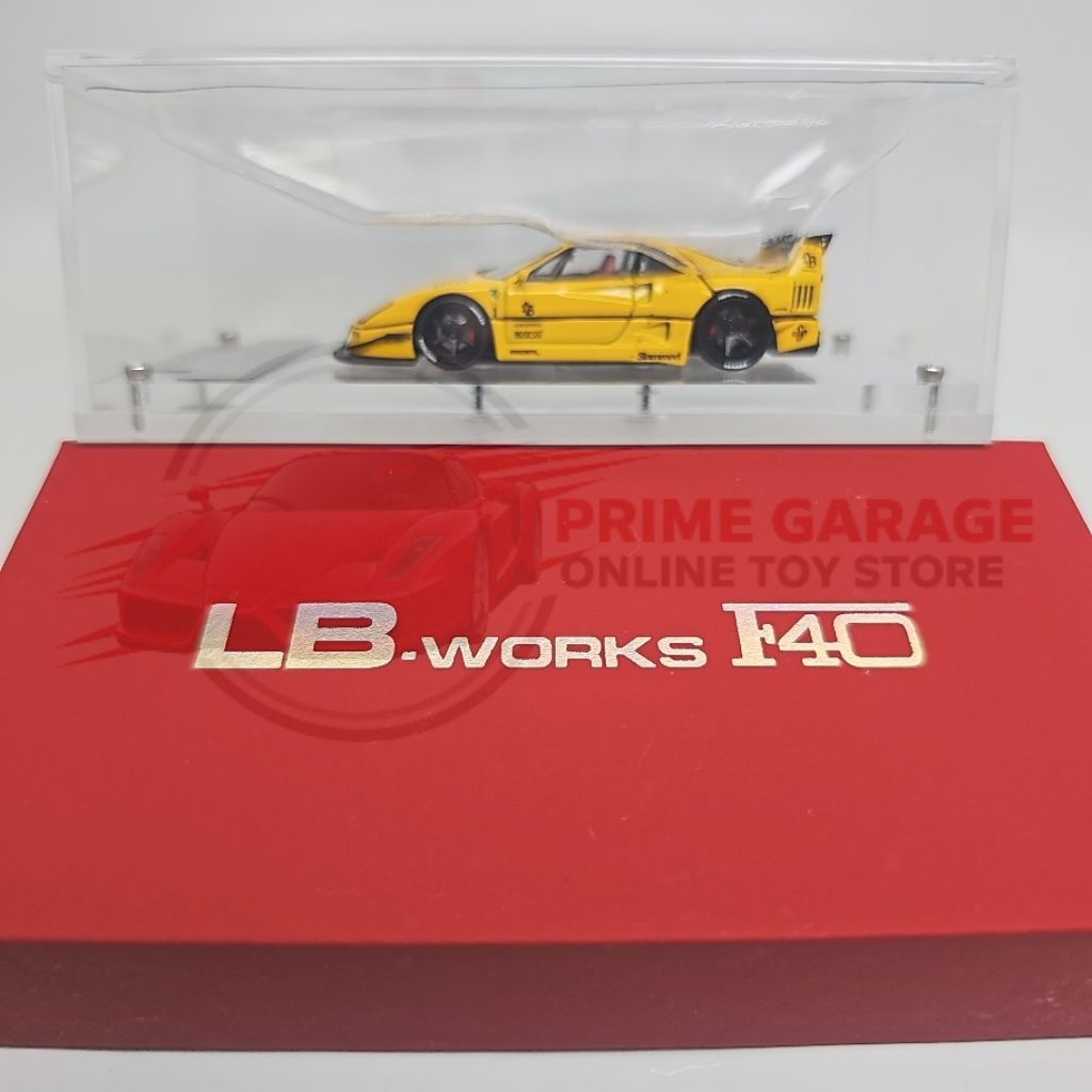 miniscale King Models LB Works ferrari F40 warna kuning segel skala 1:64 ban karet