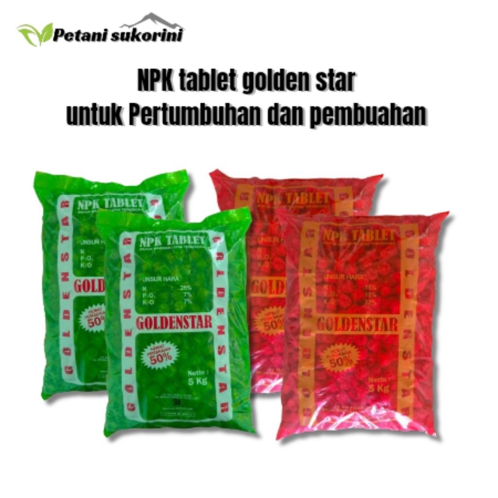 NPK tablet Goldenstar 5 Kg buah dan daun