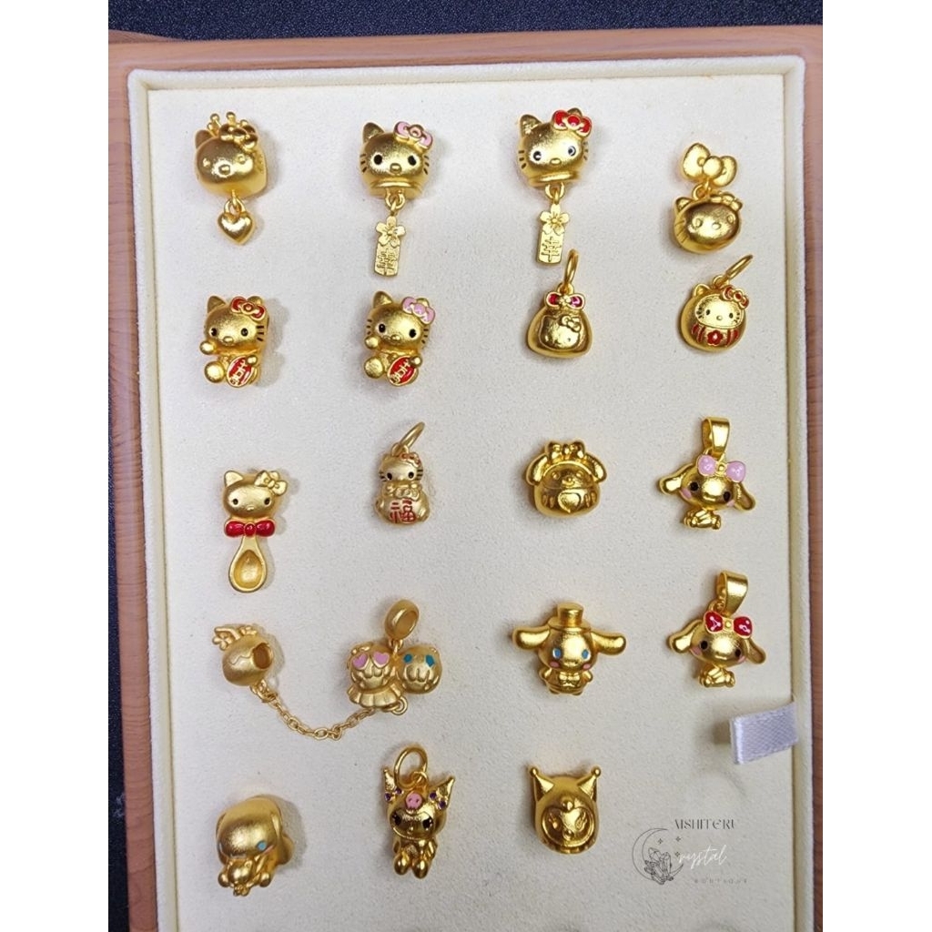 Kode SANRIO - PADUAN EMAS / Sandgold S999 Charm / Liontin Anti Karat untuk Gelang Crystal / Gelang T