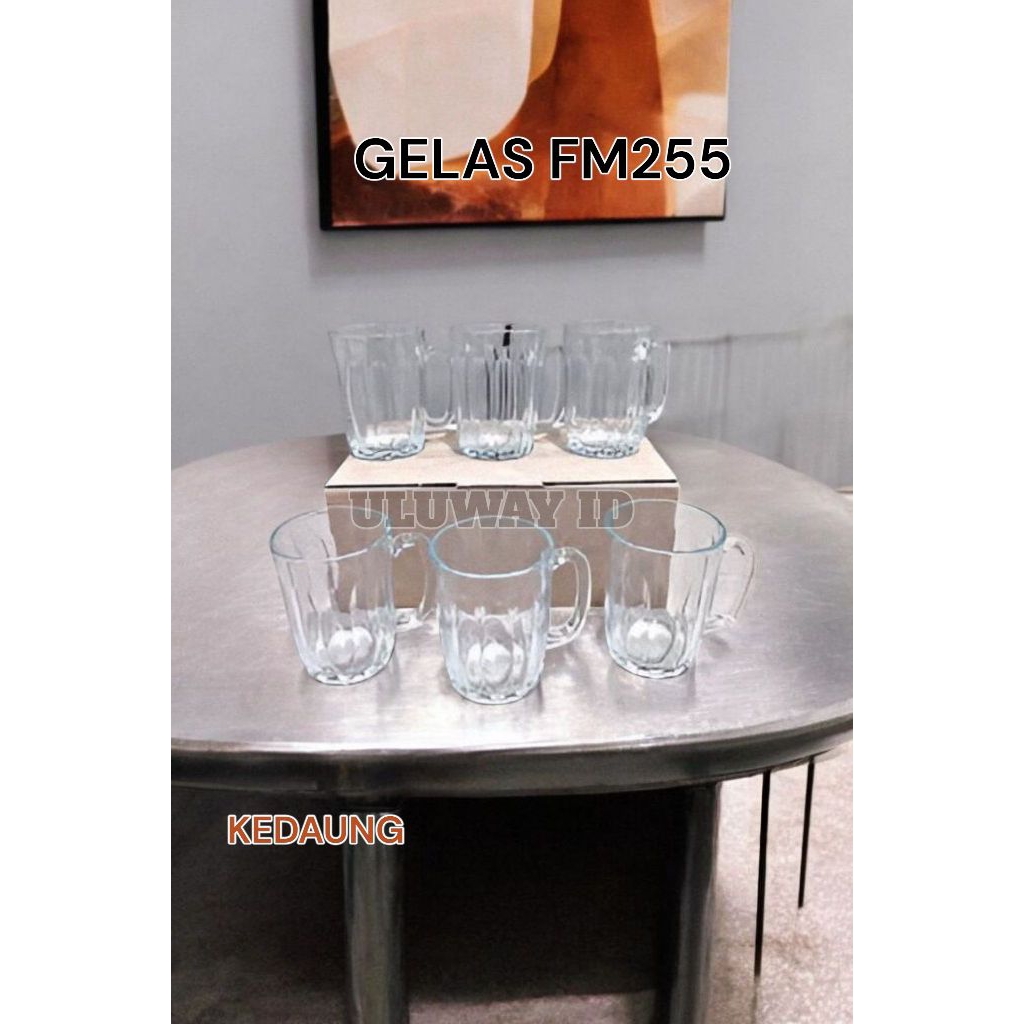 [6 Pcs ]Gelas Tinggi / Gelas Kaca 255 / Gelas Belimbing / Gelas Kopi