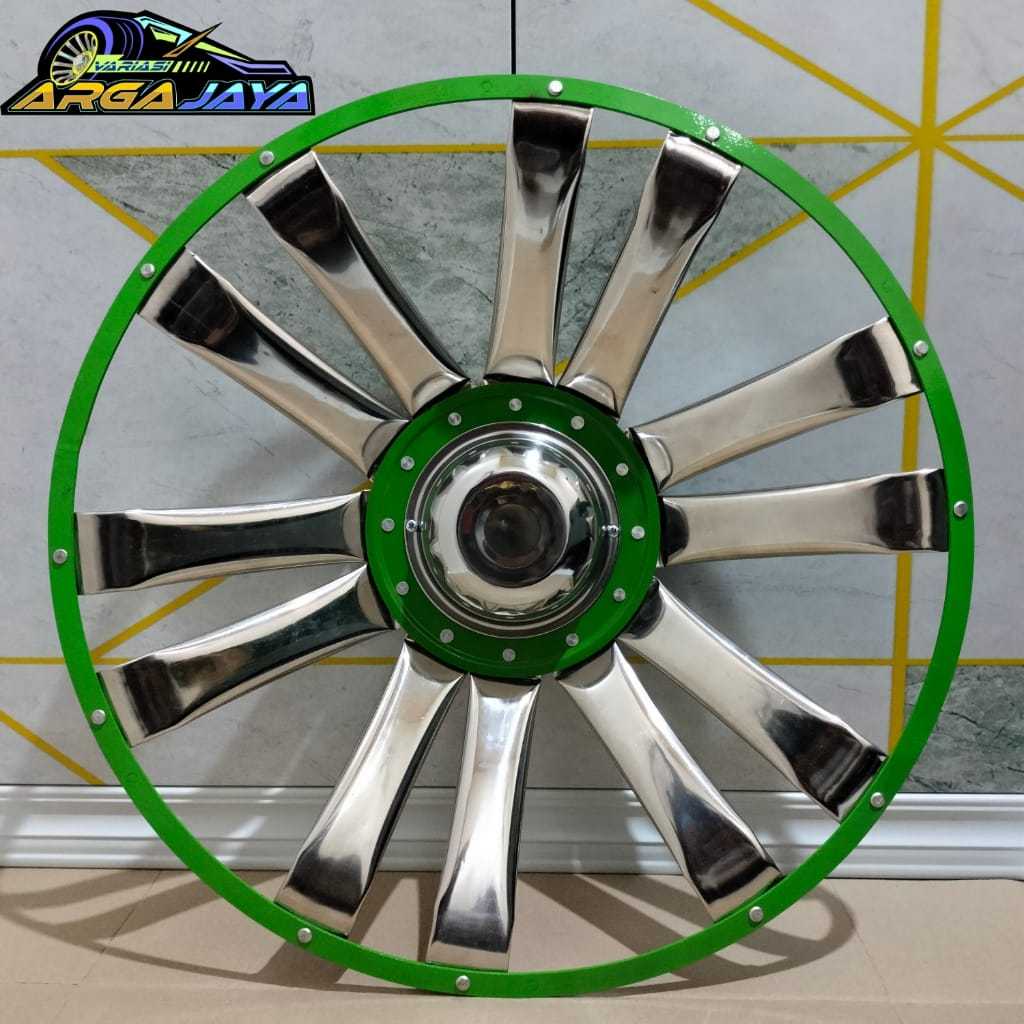 Penutup Velg Truk Fuso Ring 20 Jari-Jari Stainless Satu Pasang