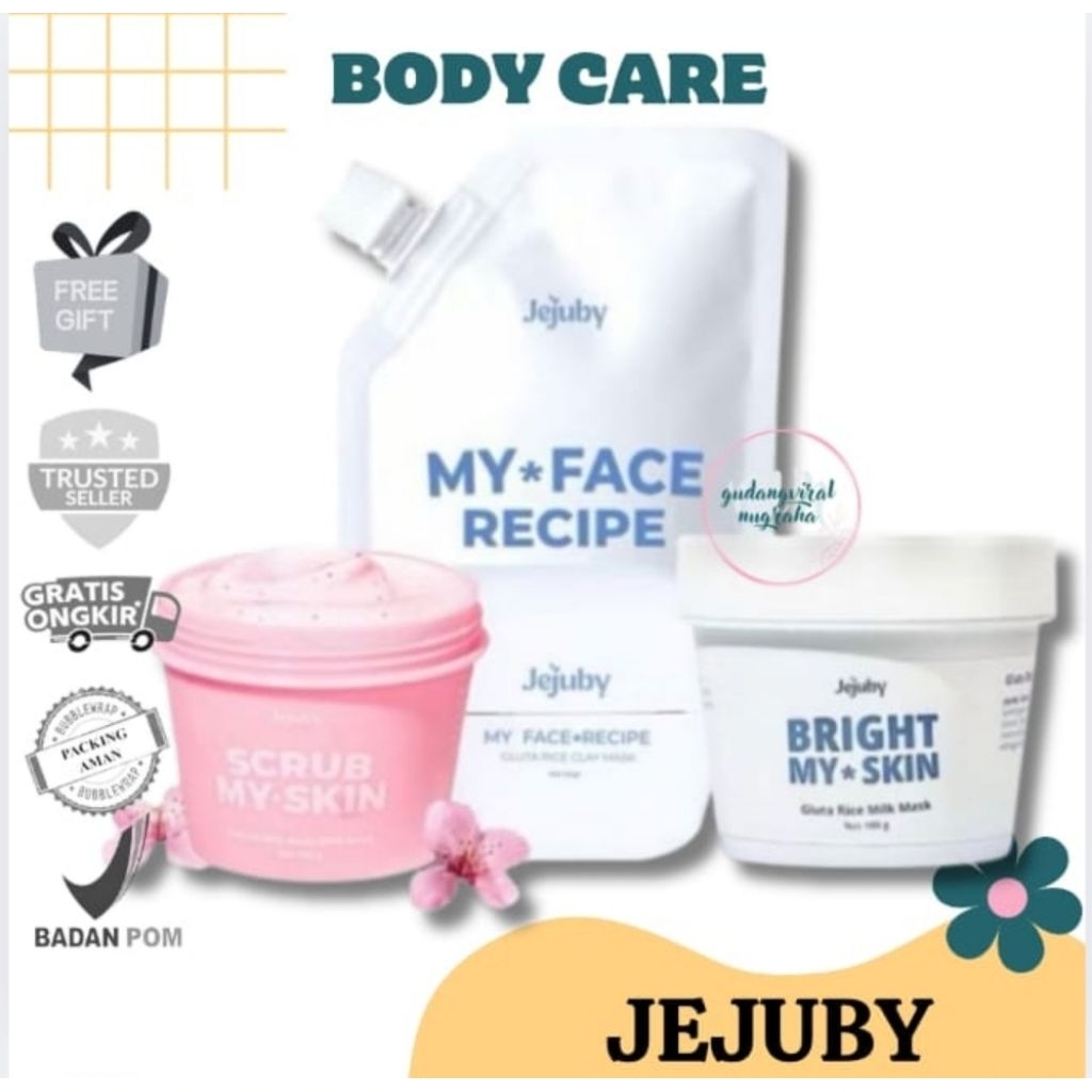NEW PRODUK ~GVN~ JEJUBY GLUTA RICE MILK MASK 2IN1 BODY BLEACHING & SLEEPING BODY MASK JEJUBY ICONIC