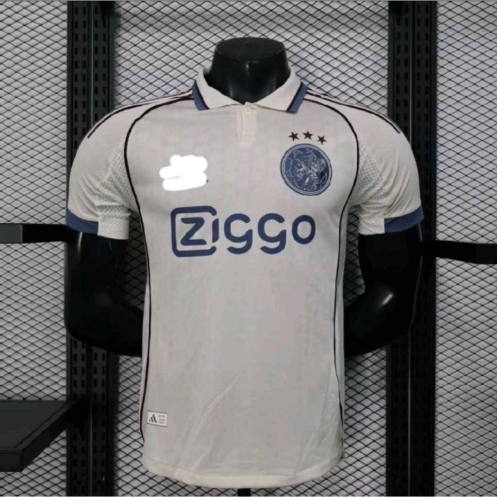 Jersey Kaos Baju Sepak Bola Dewasa Ajax Amsterdam Home Away 3rd Third Krem Crem Cream Abu KNVB Liga 