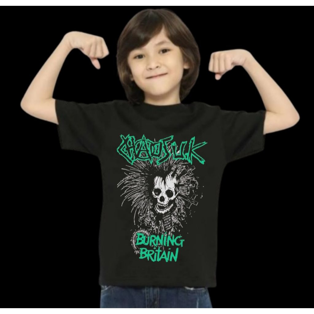 kaos anak laki laki dan perempuan motif band musik (Chaos UK)