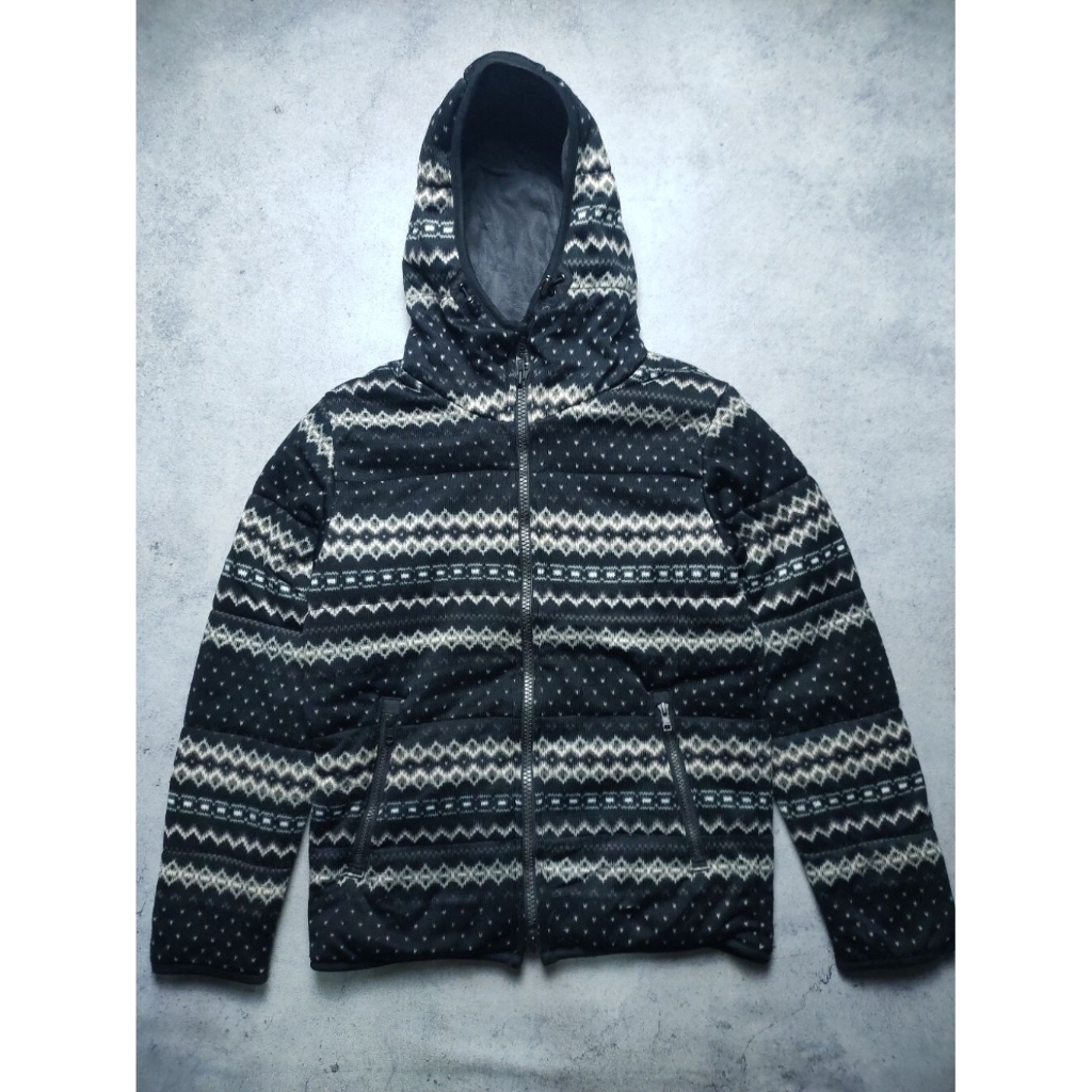 Unilo Fleece Knit Zip-Up Hoodie Navajo Patern