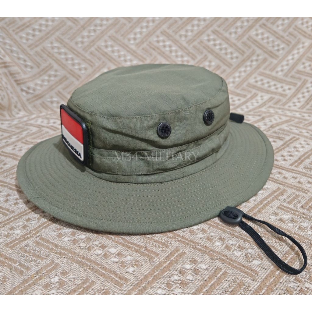 Topi tactical rimba kawat polisi Brimob satpolpp olive hijau Army hitam polos