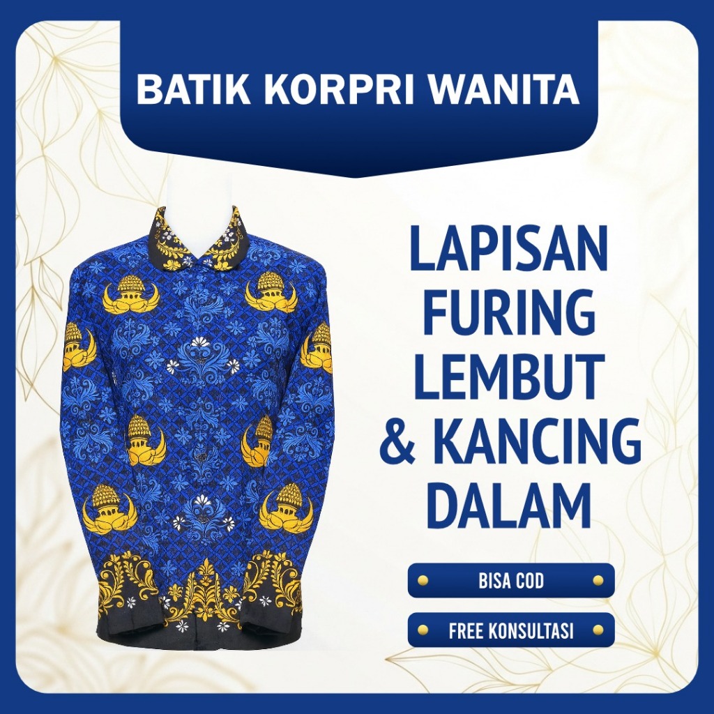 Baju KORPRI Wanita Katun C40s Premium Adem Jahitan Rapi Seragam ASN PNS PPPK Lapis Furing SYAFASTORE