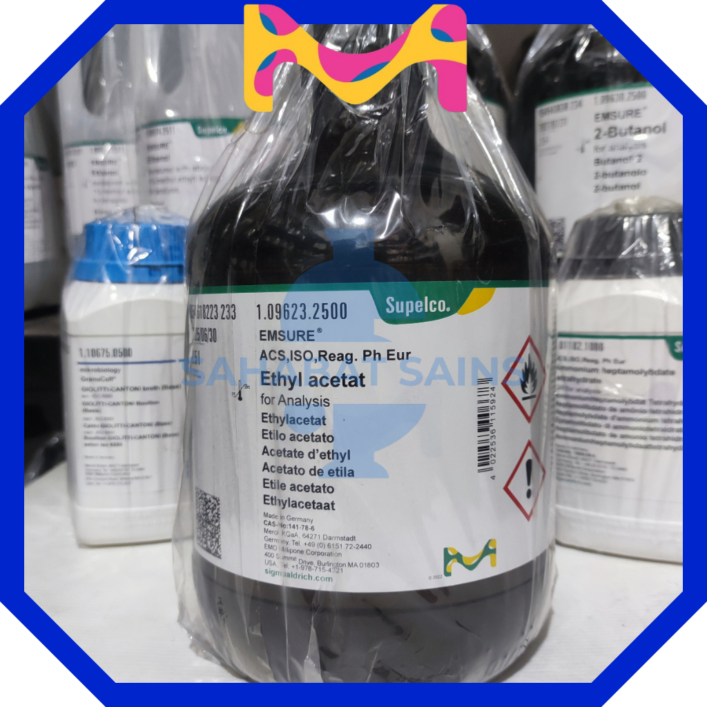 ETHYL ACETATE 2,5 LITER / ETIL ASETAT PRO ANALIS 109623 ORIGINAL