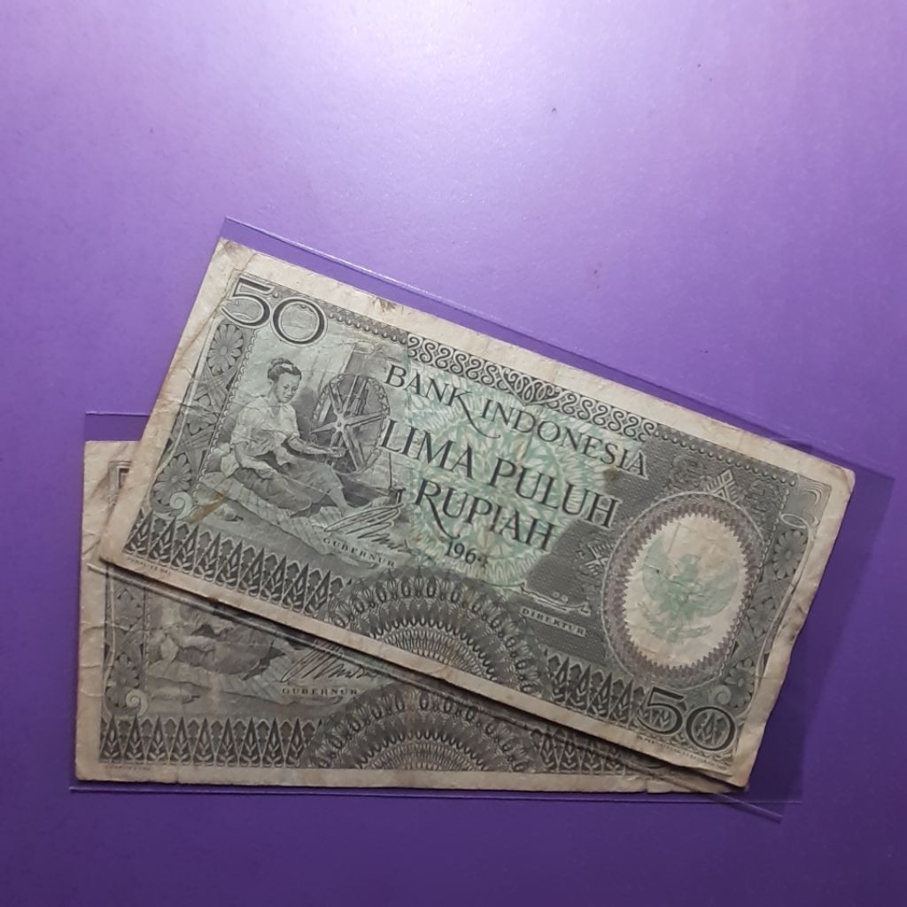 uang kuno 50 rupiah pekerja 1964