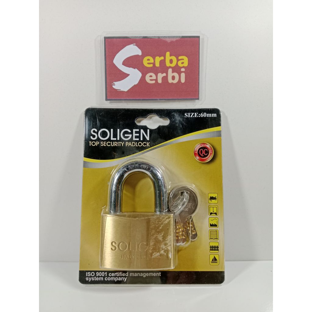 *60MM GEMBOK SOLIGEN*Gembok Kuningan Soligen High Quality