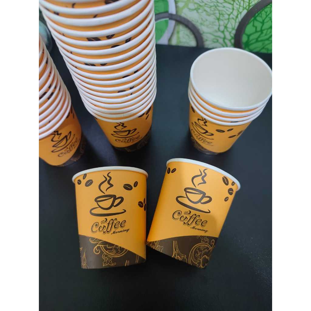 [50 PCS] PAPER CUP MOTIF 4OZ / Gelas Kertas 4 OZ 120 ml Motif Kopi