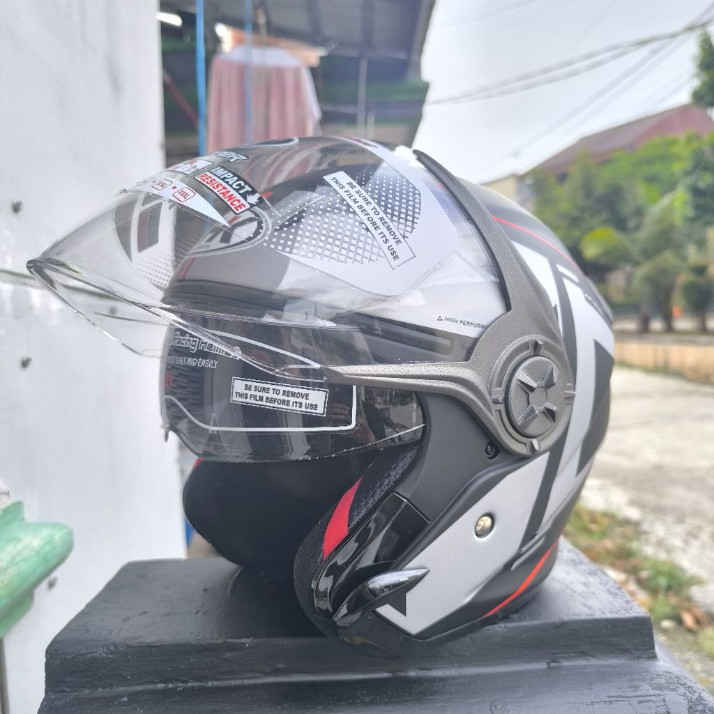 Helm NHK gladiator grande black silver doff HELM dobel visor NHK