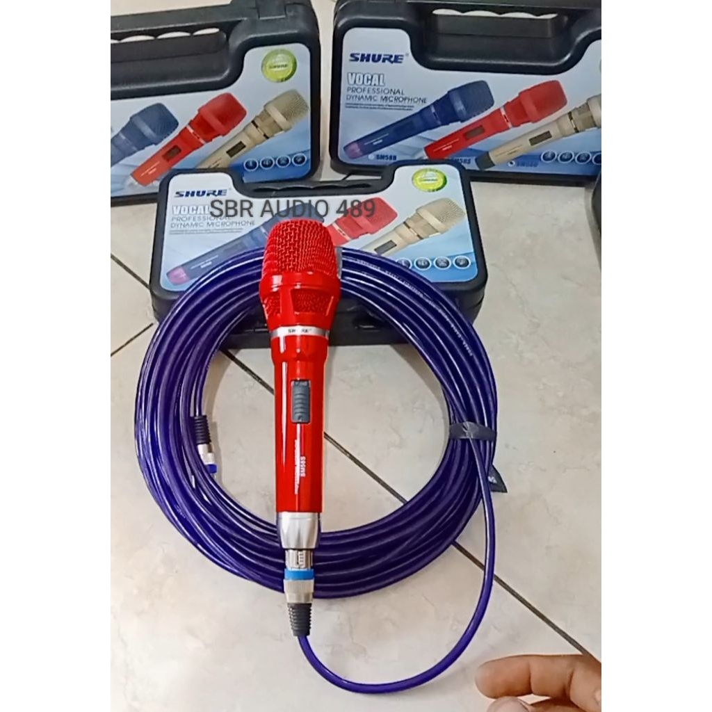 mikrofon kabel 10meter SM58 warna karakter vocal mic karaoke suara merdu