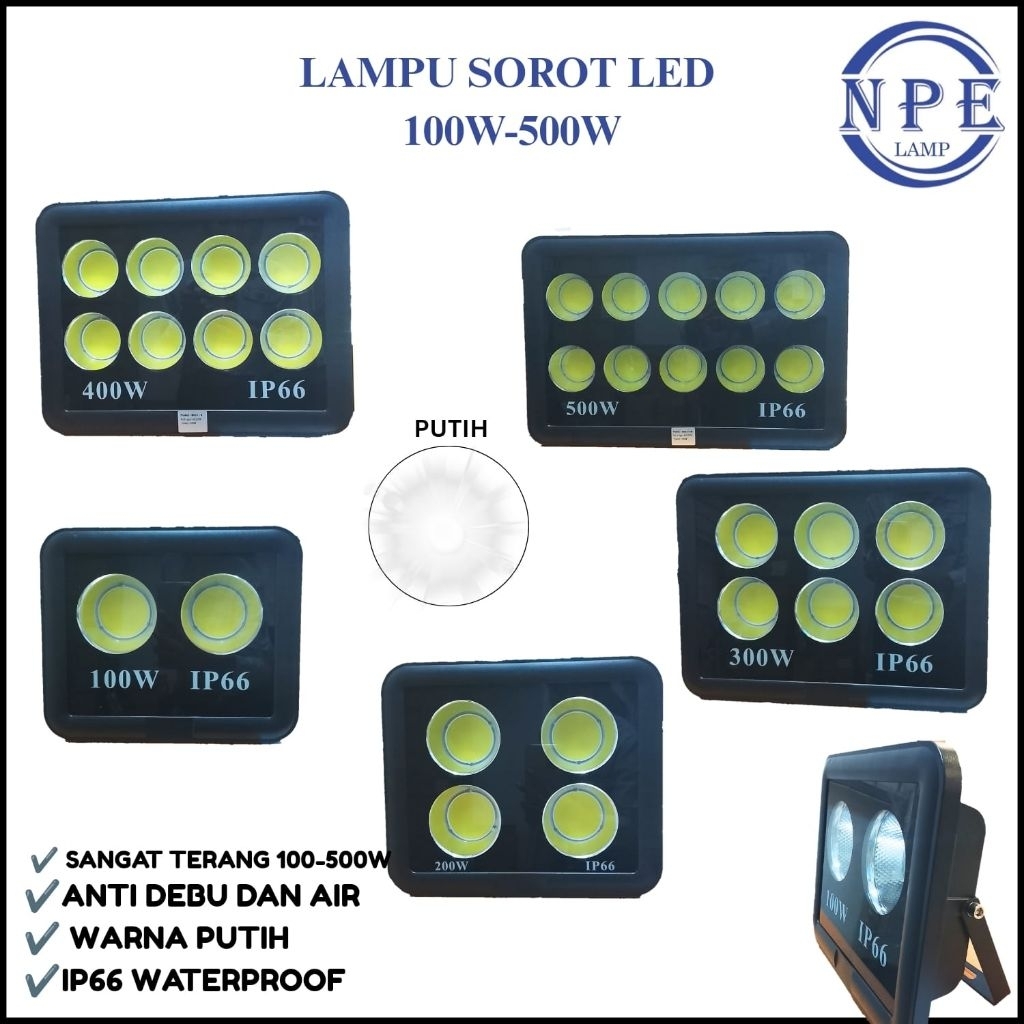 Lampu Sorot LED 100-500 Watt | Sorot  200-500 Watt Lampu Tembak Outdoor