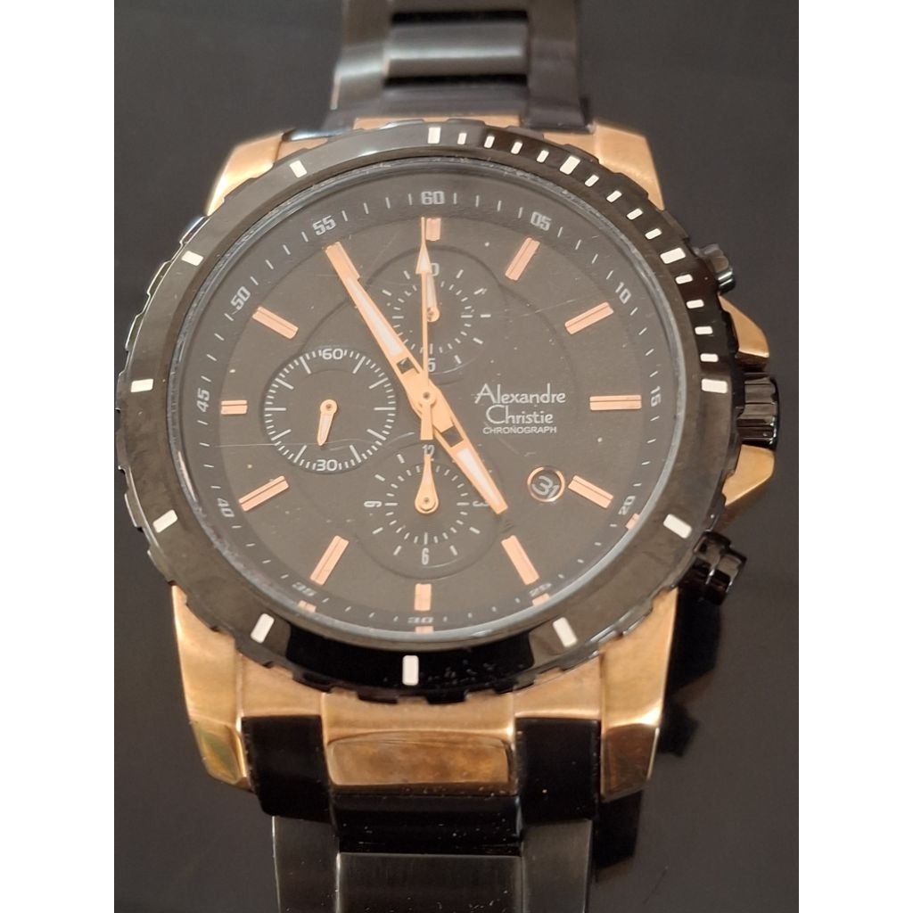 ALEXANDRE CHRISTIE 6141 MC Jam Tangan Pria Chrono aktif second 1517