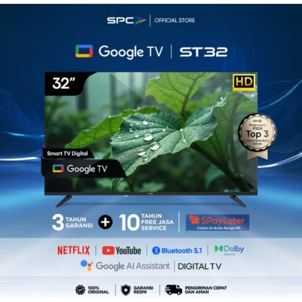free paking kayu TV LED SPC 32inch android  smart tv