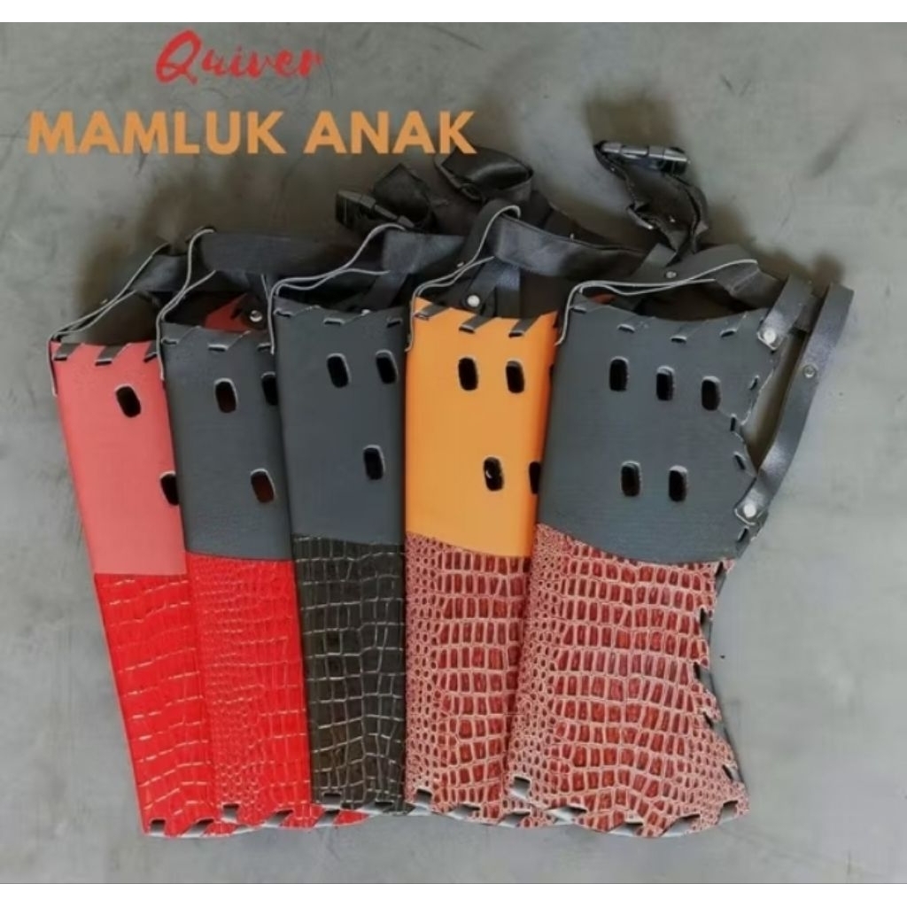 Quiver Mamluk Anak Kulit Imitasi Berkualitas Bisa bolak balik / Quiver Panahan Tradisional / Olahrag
