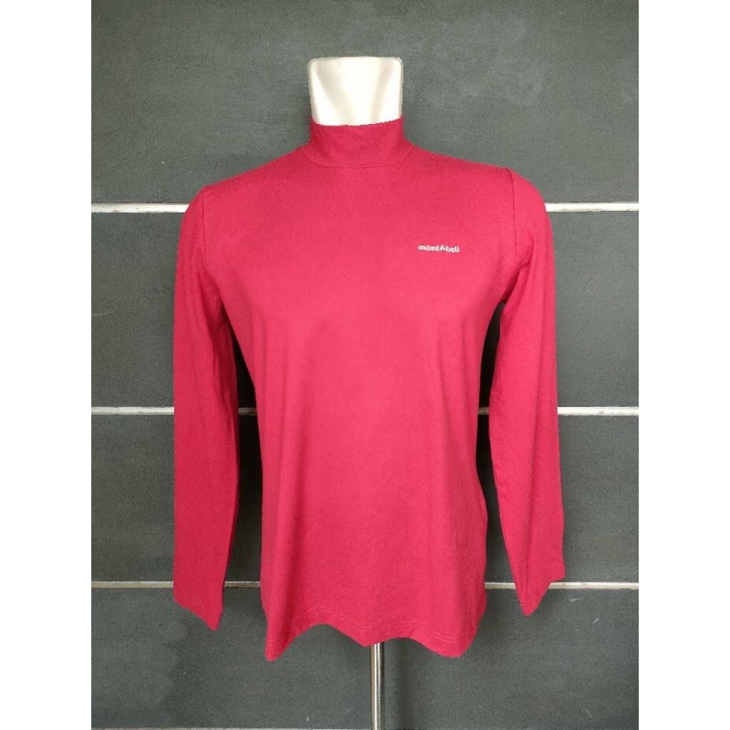 Long Sleeve Kaos olahraga panjang Montbell merah L