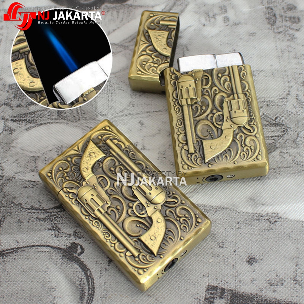 Korek Api Pistol Timbul 3D Full Besi