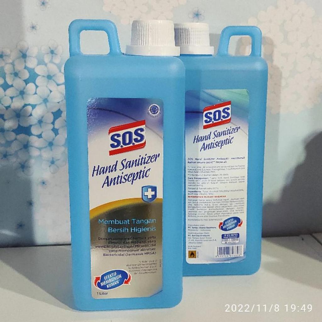 Sos Hand Sanitizer Antiseptic 1Liter Original Cair