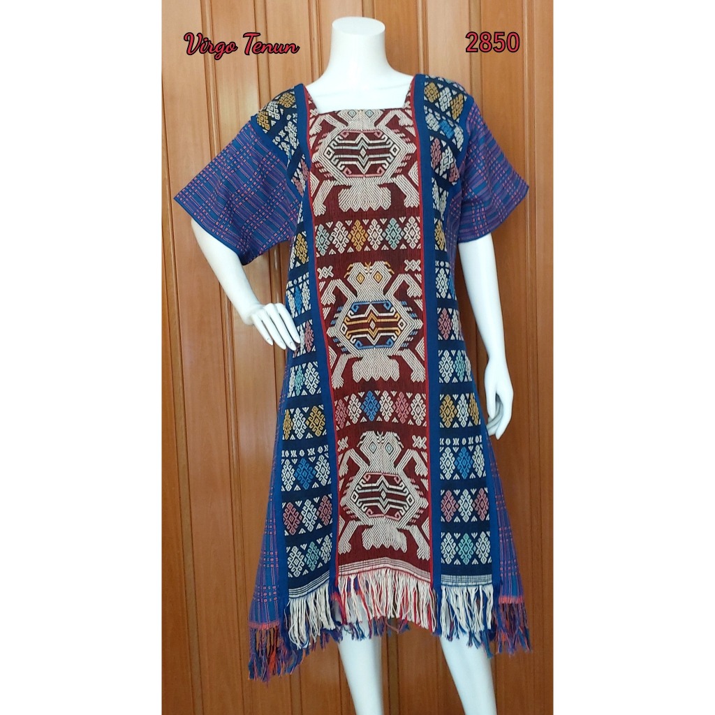 RTW 2850 dst Tunik dress tenun pahikung Sumba NTT mixed tenun Baduy