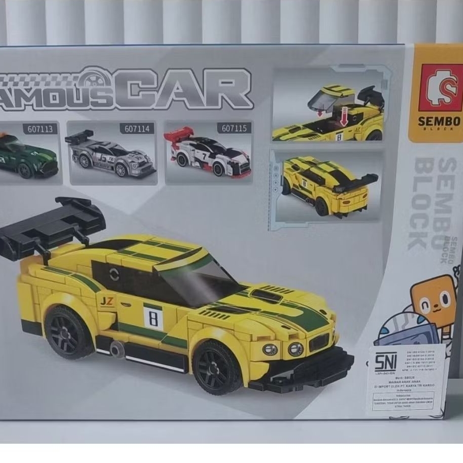 mainan sembo block brick mobil car racing - set mobil sembo block anak