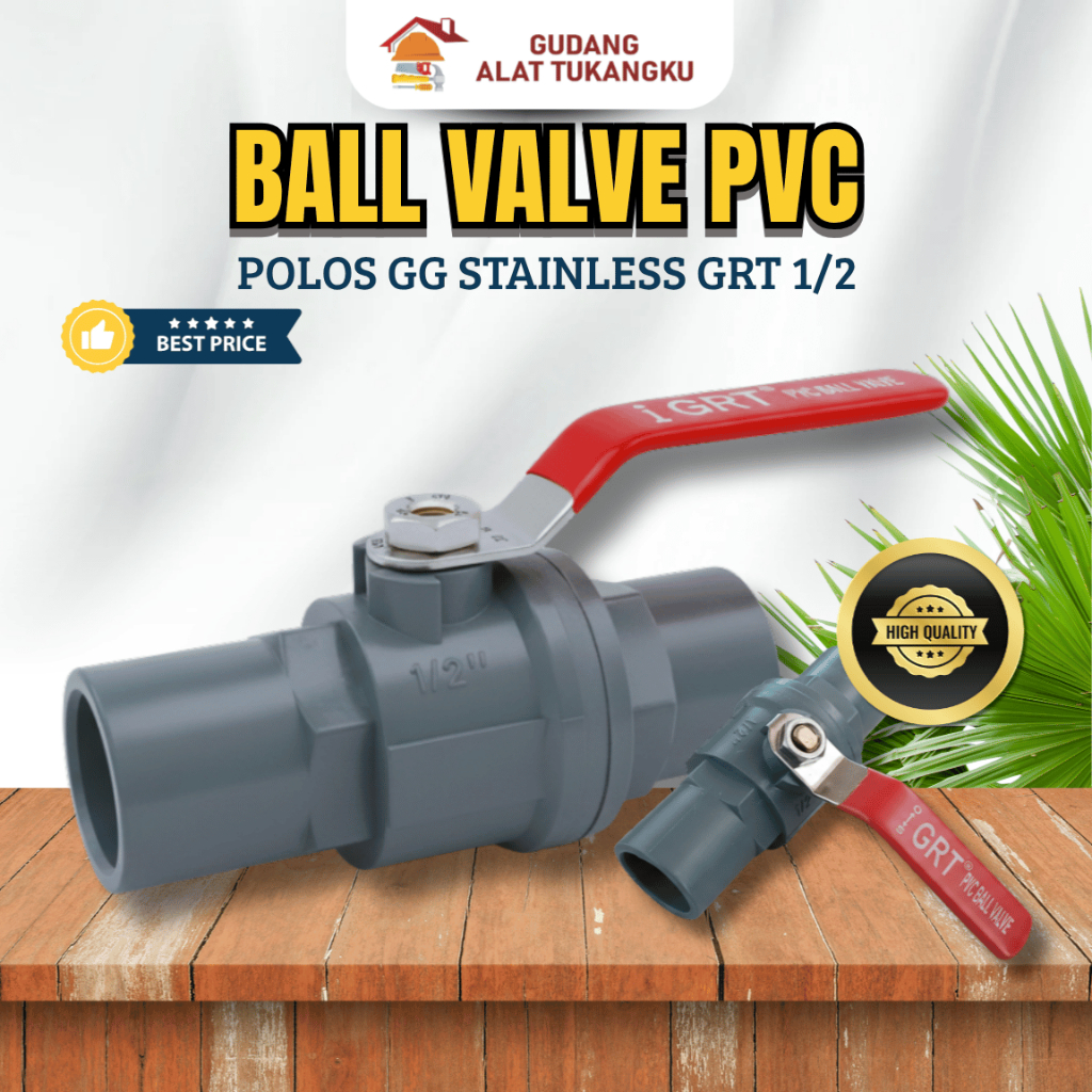 BALL VALVE PVC POLOS GG STAINLESS GRT 1/2