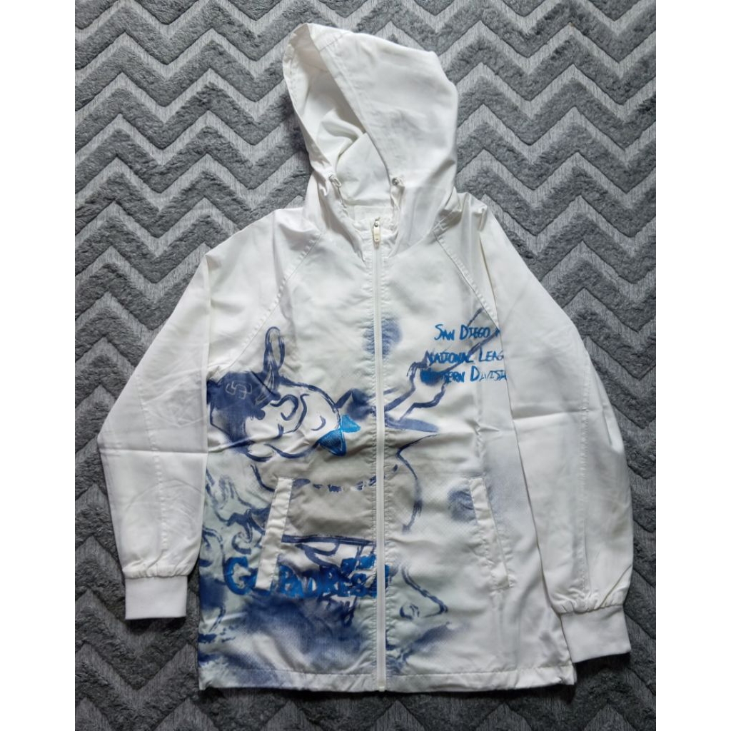Jaket MLB hoodie putih grafis sandiego national league windbreaker outdoor